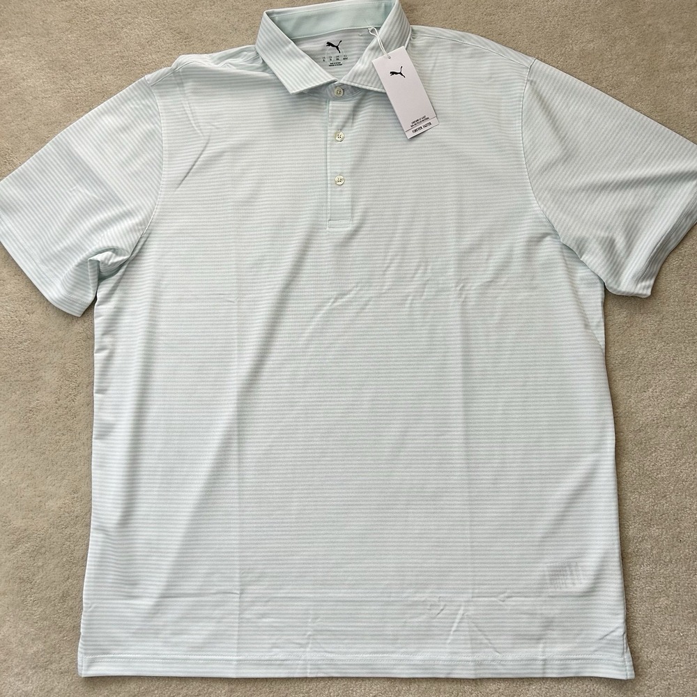 Puma Polo Shirt Men's XXL Stretch Performance Golf Textured Striped